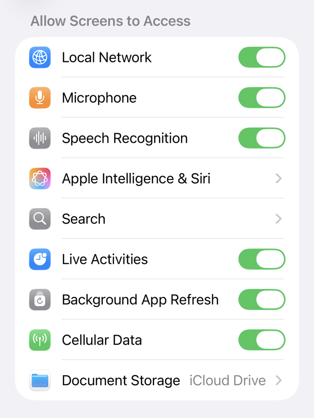Autorizzazioni dettatura mobile